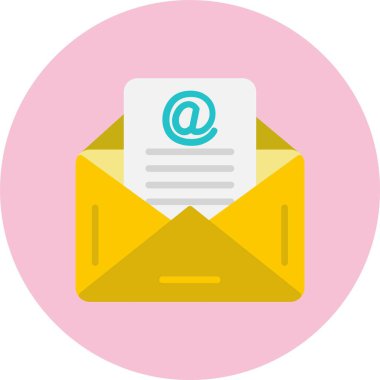 E- posta Düz Çember Simgesi