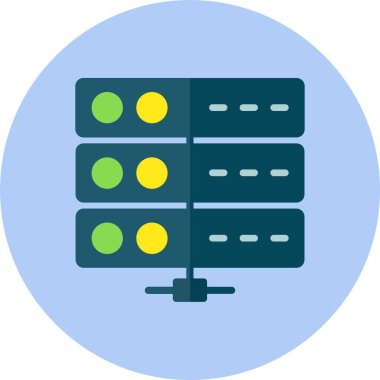 Sunucu düz daire simgesi