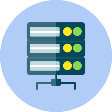 Sunucu düz daire simgesi