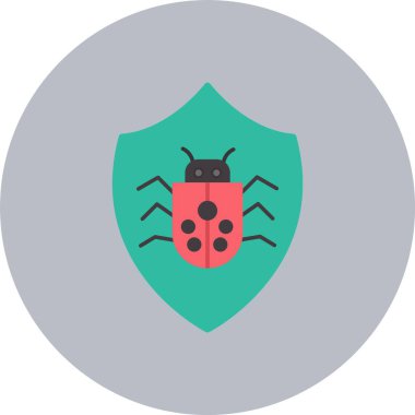 Antivirüs Düz Çember Simgesi