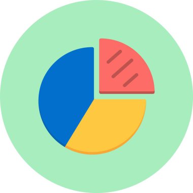 Pasta grafiği düz daire simgesi