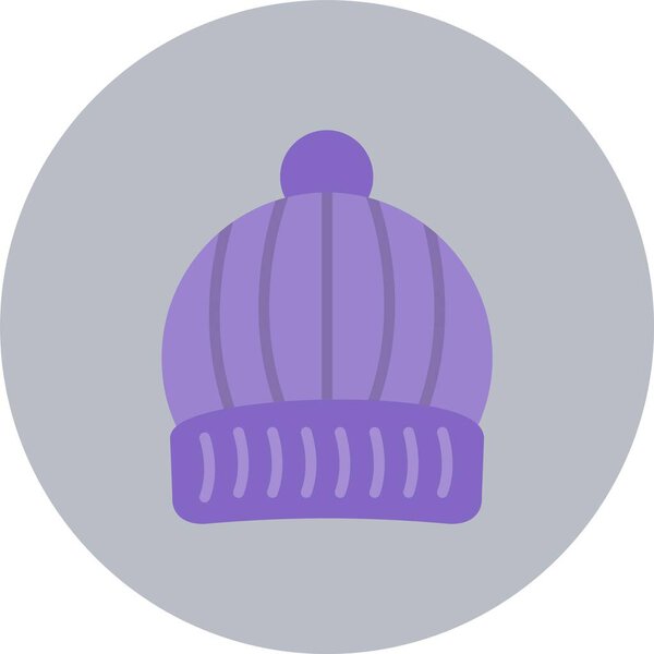 Wool Hat Flat Circle Icon