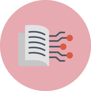 Sayısal Kitap Vektör Satırı Düz Çember Simgesi