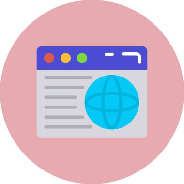 Web Tarayıcı Düz Çember Simgesi