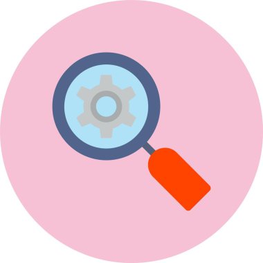 Büyüteç Düz Çember Simgesi