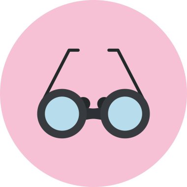 Gözlükler Düz Çember Simgesi