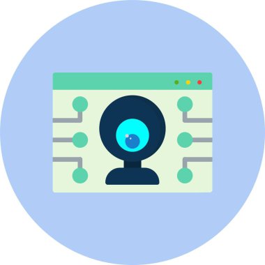 Web Kamerası Düz Çember Simgesi