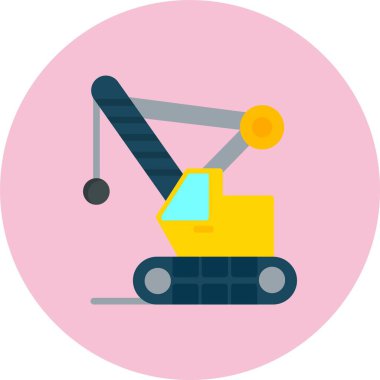 Yıkım Makinesi Düz Çember Simgesi