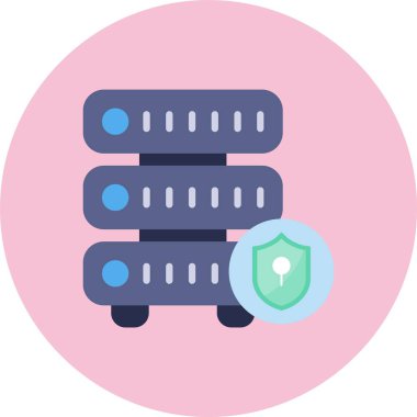 Veri Güvenliği Düz Çember Simgesi