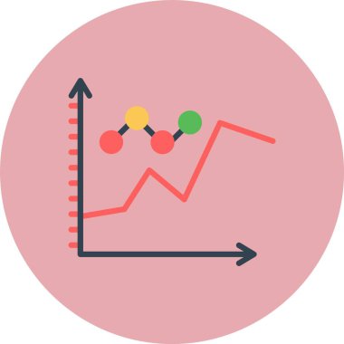 Çizgi Grafiği Düz Çember Simgesi