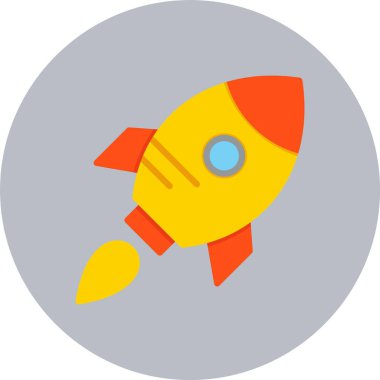 Roket Düz Çember Simgesi