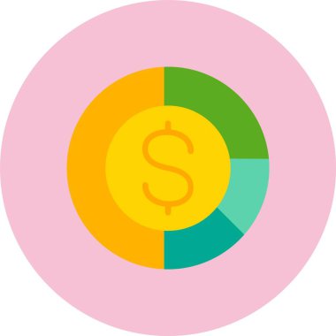 Bütçe Düz Çember Simgesi