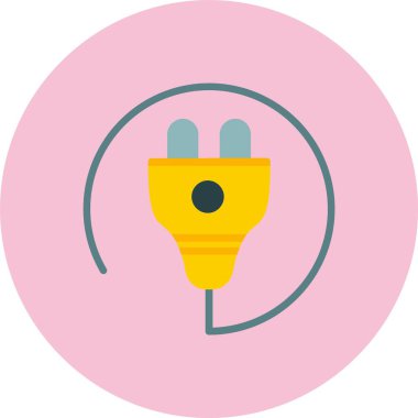 Eklenti Vektör Satırı Düz Çember Simgesi