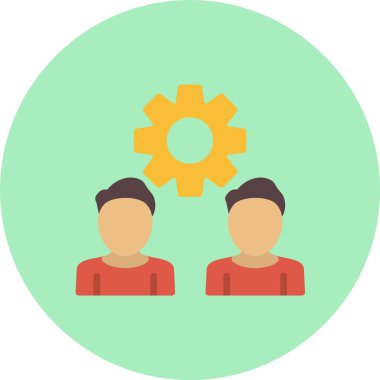 Takım Yönetimi Düz Çember Simgesi