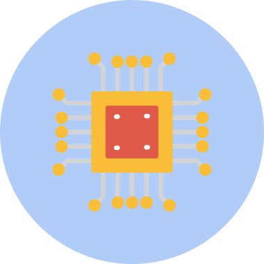 Mikroçip Düz Çember Simgesi