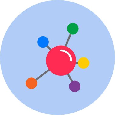 Zihin Vektörü Düz Çember Simgesi Haritası