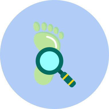 Ayak İzi Düz Çember Simgesi