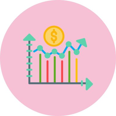 Büyüme Düz Çember Simgesi