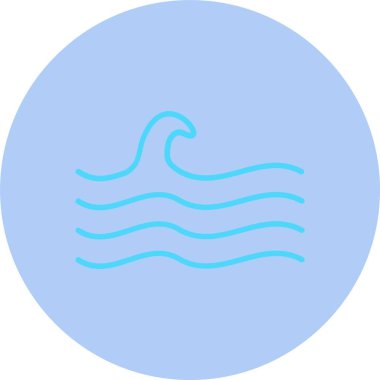 Dalga Düz Çember Simgesi