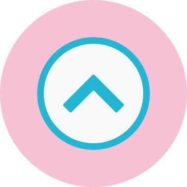 Yukarı Ok Düz Çember Simgesi