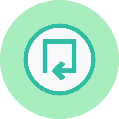 Arka Ok Düz Çember Simgesi