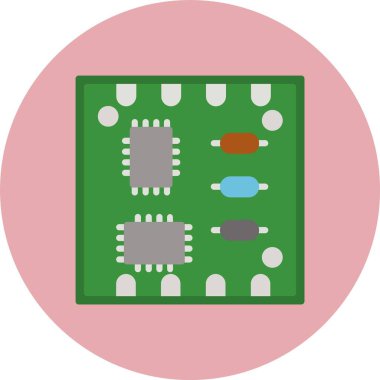 Pcb Tahtası Düz Çember Simgesi