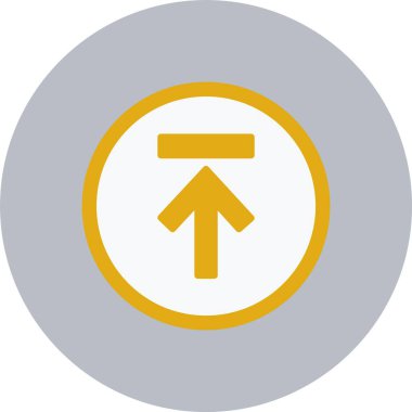 Yukarı Ok Düz Çember Simgesi