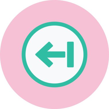 Sol Ok Düz Çember Simgesi