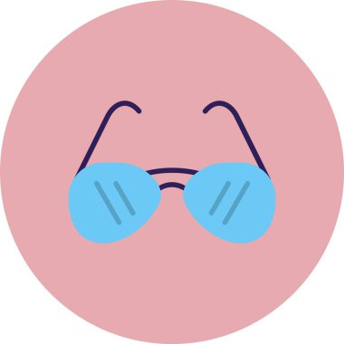 Gözlükler Düz Çember Simgesi