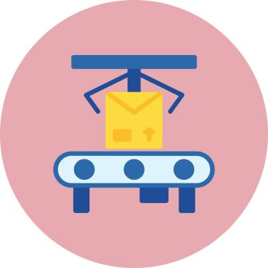 Taşıyıcı Şerit Vektör Çizgisi Düz Çember Simgesi