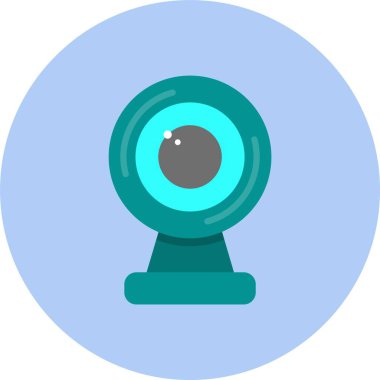 Web Kamerası Düz Çember Simgesi