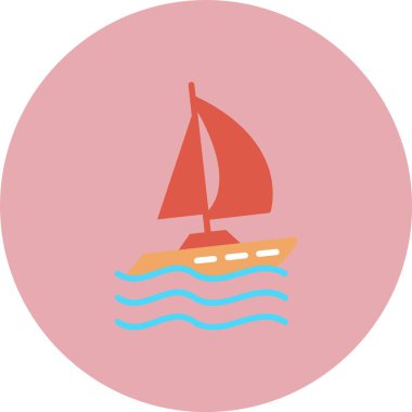 Gemi Düz Çember Simgesi