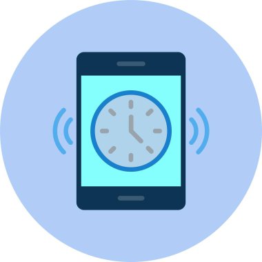 Telefon Alarmı Düz Çember Simgesi