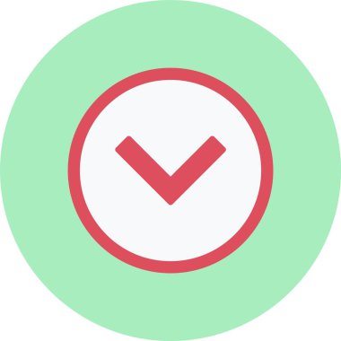 Aşağı Ok Düz Çember Simgesi