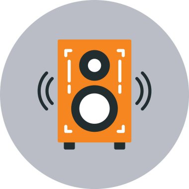 Hoparlör Düz Çember Simgesi
