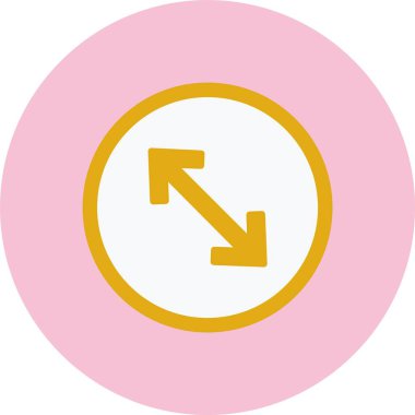 Tam Ekran Ok Düz Çember Simgesi