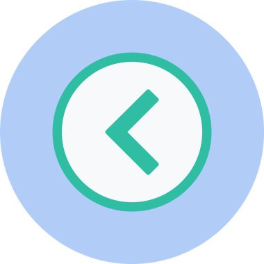 Sol Ok Düz Çember Simgesi