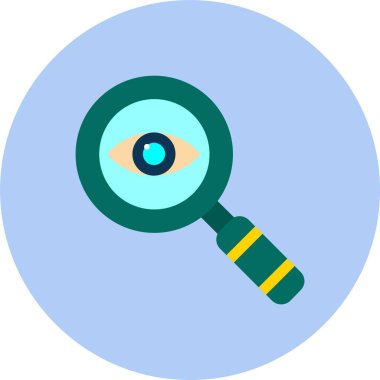 Büyütücü Cam Düz Çember Simgesi