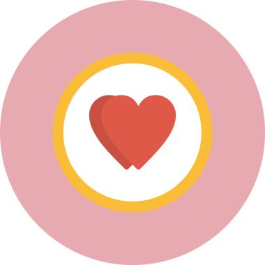 Kalp Düz Çember Simgesi