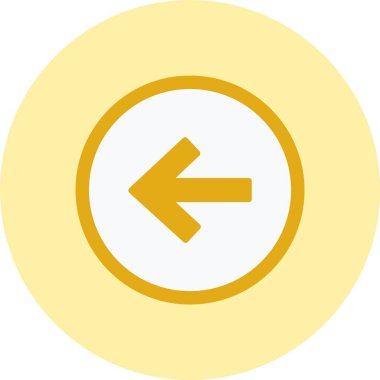 Sol Ok Düz Çember Simgesi