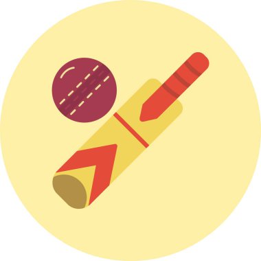 Kriket Düz Çember Simgesi