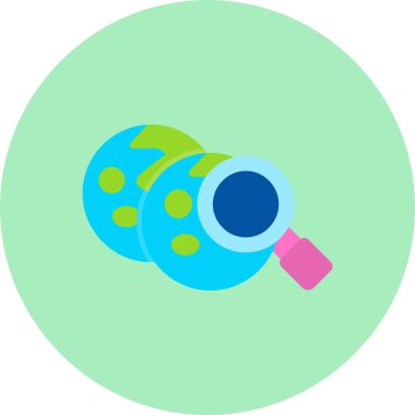 Küresel Araştırma Düz Çember Simgesi