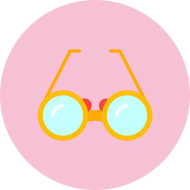 Gözlükler Düz Çember Simgesi