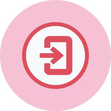 Giriş Oku Düz Çember Simgesi