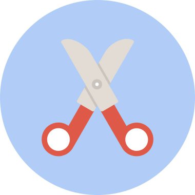 Makas Düz Çember Simgesi