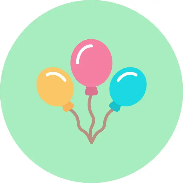 Balonlar Düz Çember Simgesi