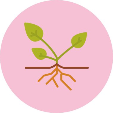 Bitki Kökleri Düz Çember Simgesi