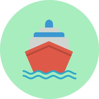 Gemi Düz Çember Simgesi