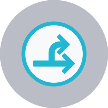 Çift Yönlü Ok Düz Çember Simgesi