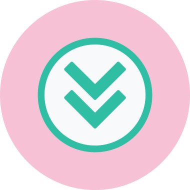 Aşağı Ok Düz Çember Simgesi